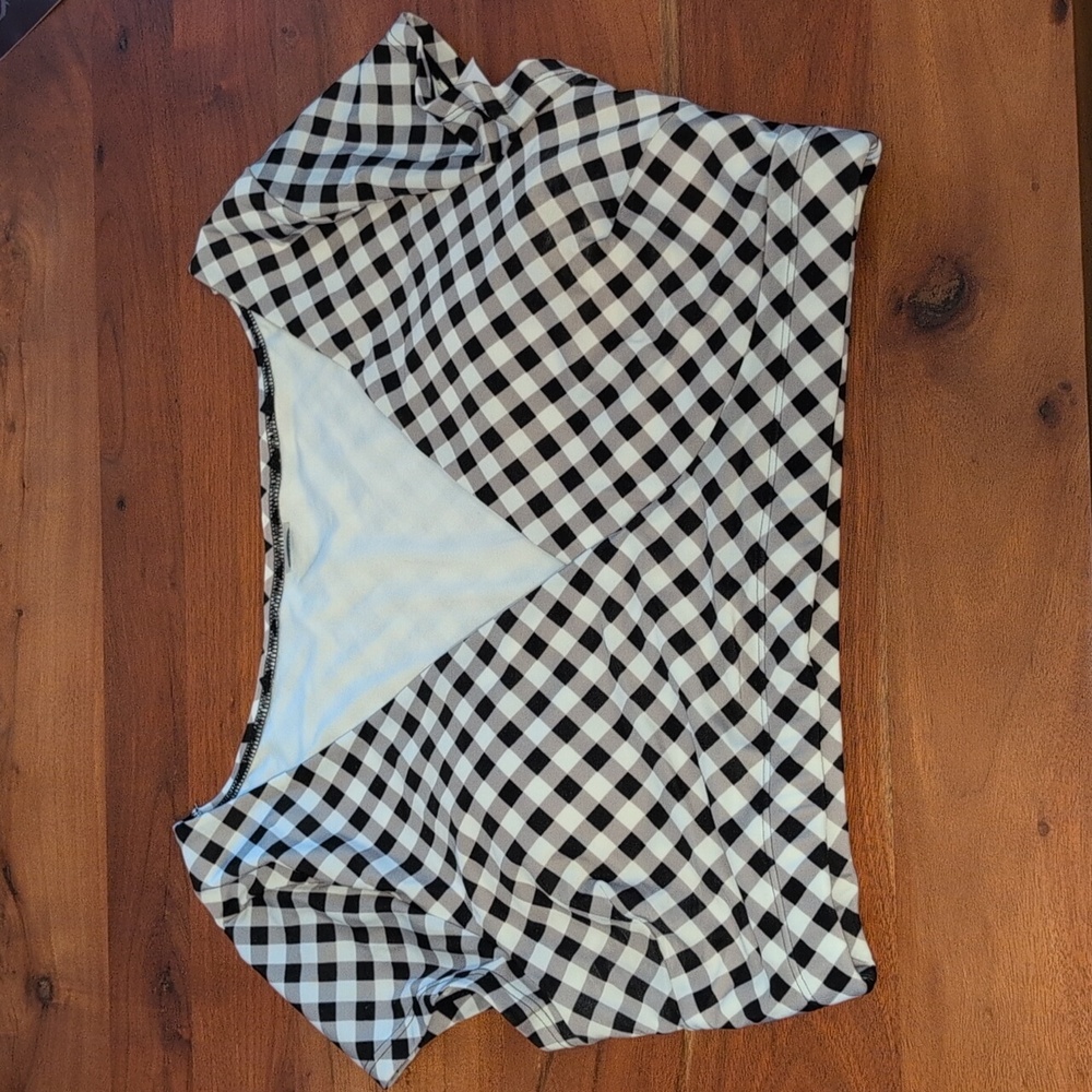 Old Navy Black and White Gingham Swim Top